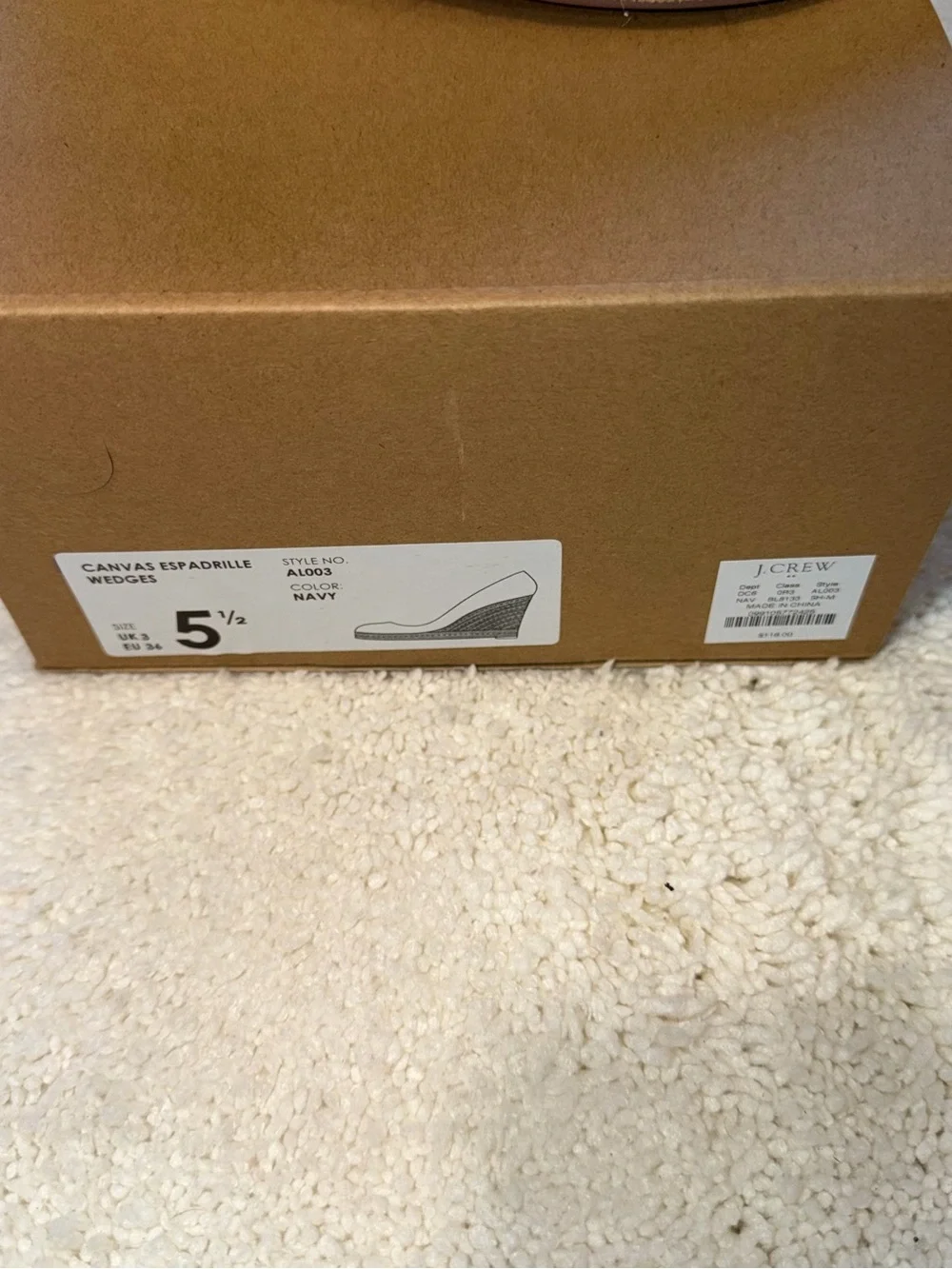 J. Crew Navy Canvas Espadrille Flats